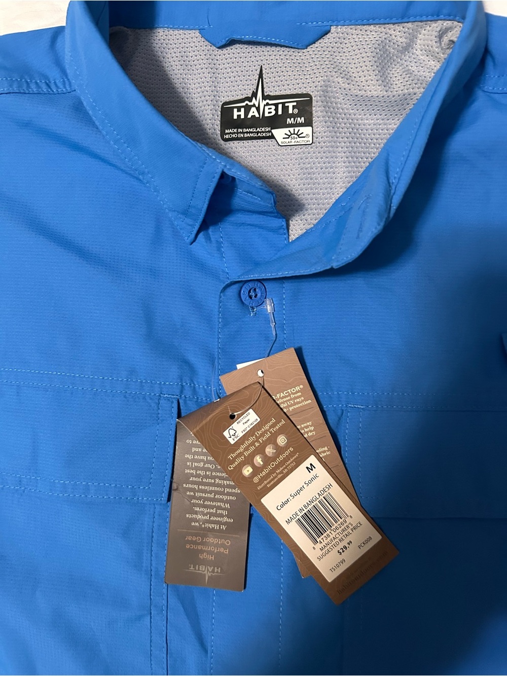 Habit Men's Sky Blue Casual Button-Down Shirt